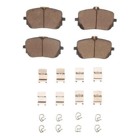 Dynamic Friction Co 3000 Ceramic Brake Pads and Hardware Kit, Low Dust, Low Copper Ceramic, 100% Asbestos-free, Front 1310-2206-01